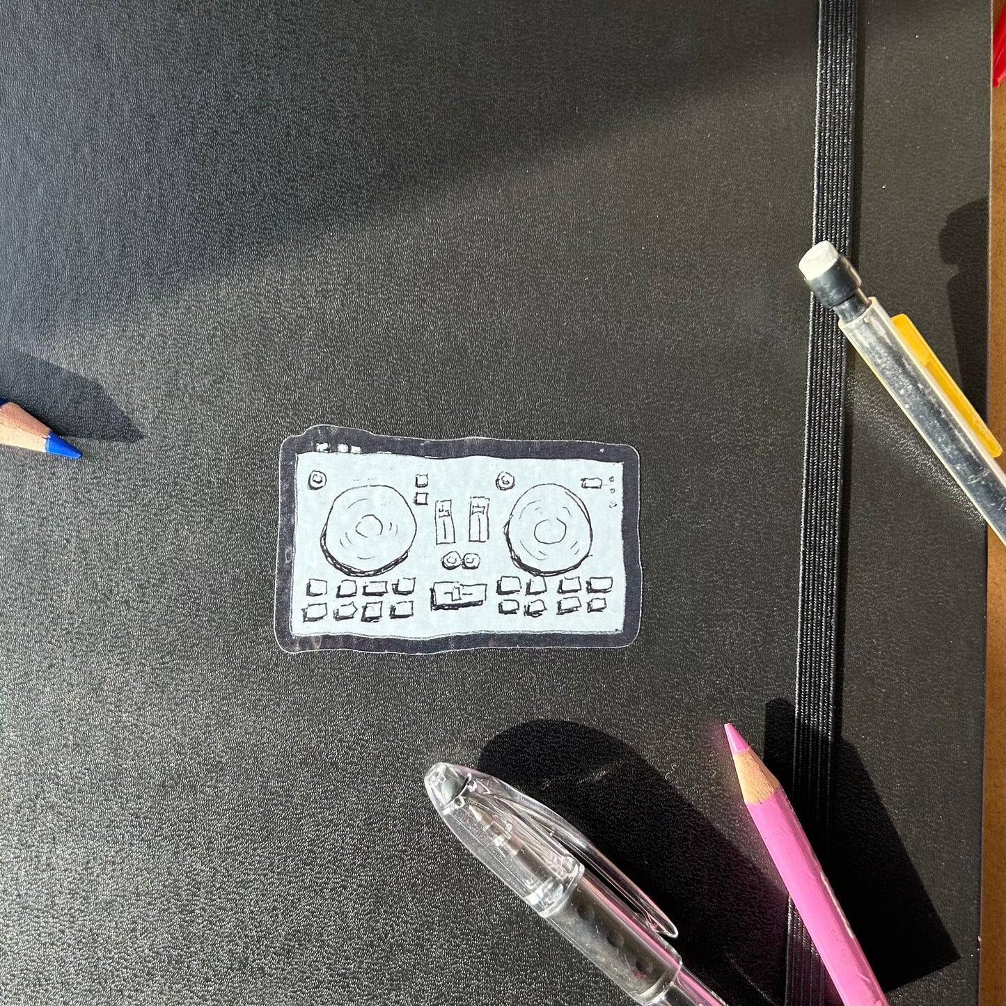 dj deck clear-back sticker