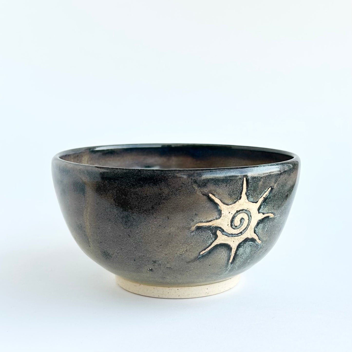 oil slick sun spiral bowl