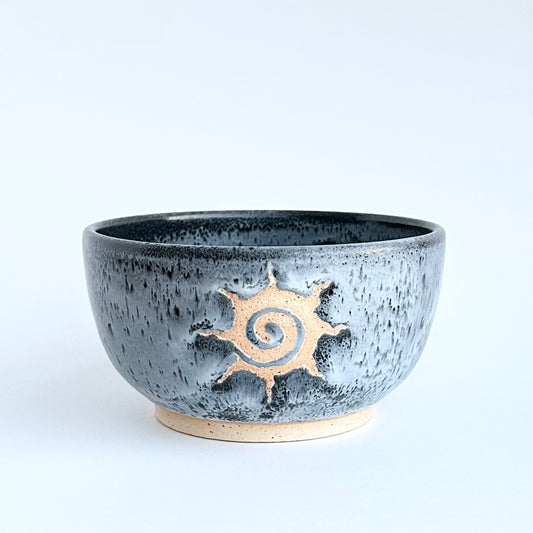 ( second ) black floe sun spiral bowl