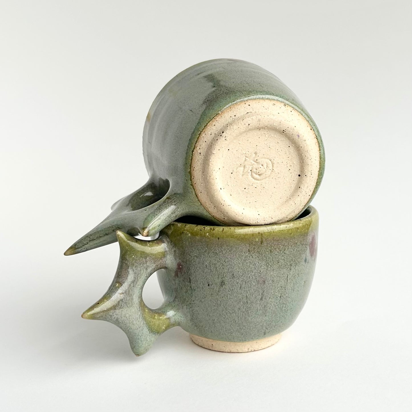 marine spore spike handle espresso cups ( 2 pc. set )