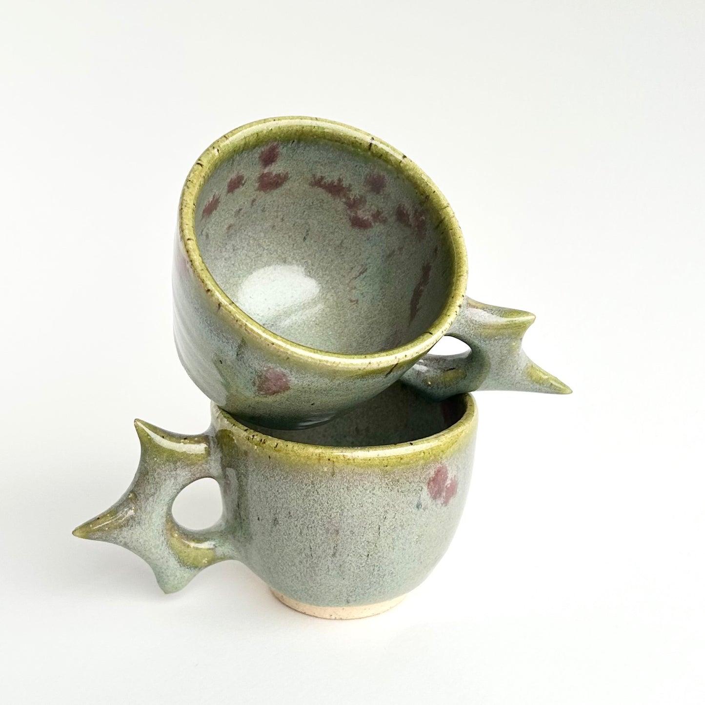 marine spore spike handle espresso cups ( 2 pc. set )