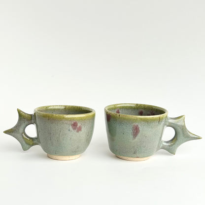marine spore spike handle espresso cups ( 2 pc. set )