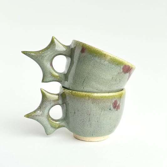 marine spore spike handle espresso cups ( 2 pc. set )