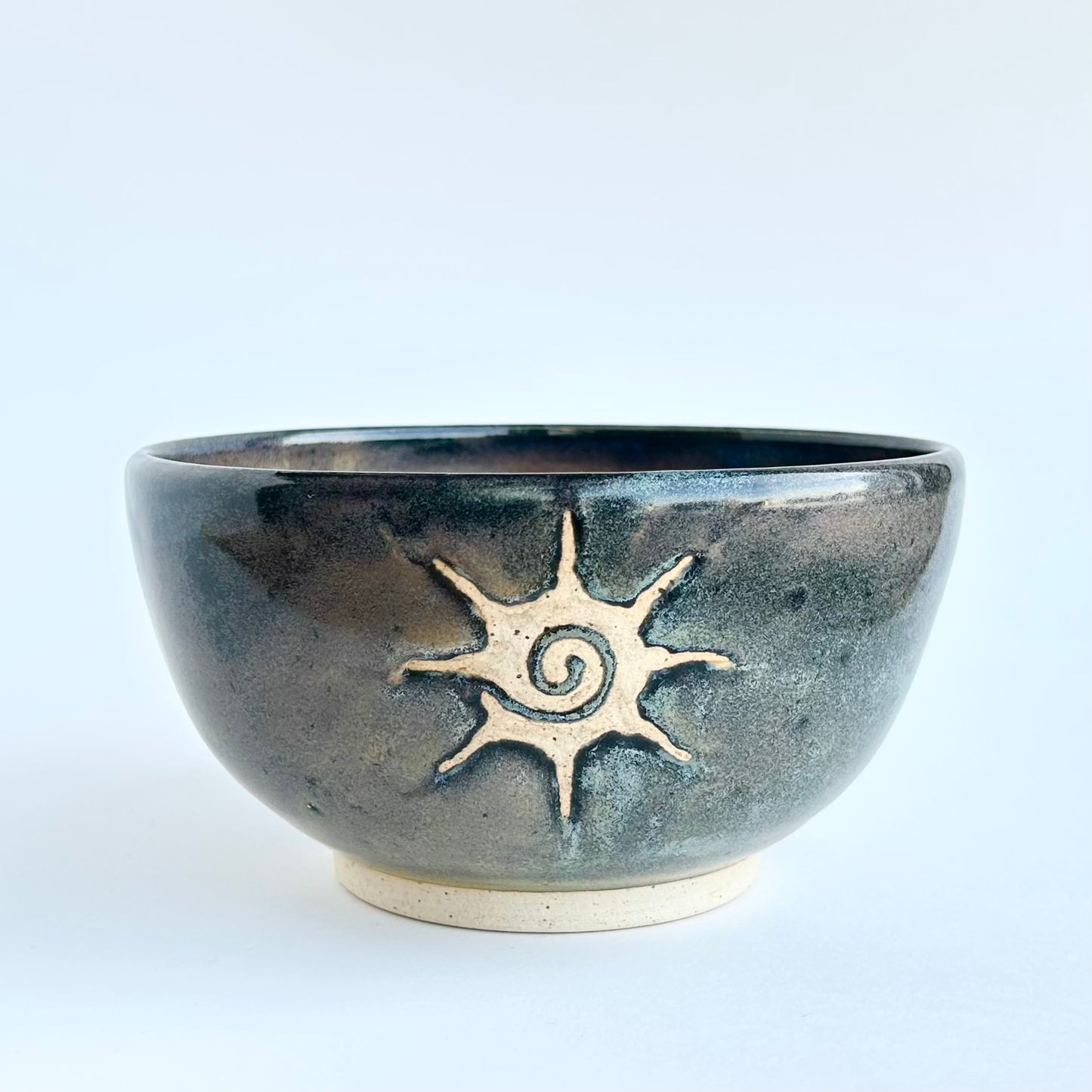 oil slick sun spiral bowl