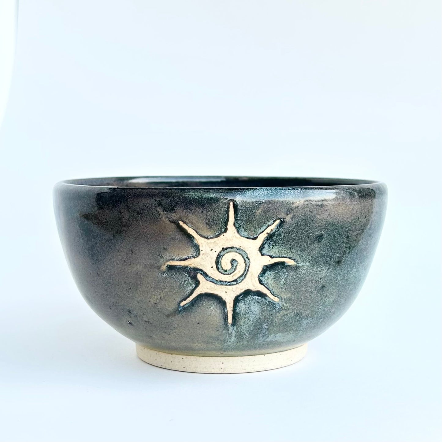 oil slick sun spiral bowl