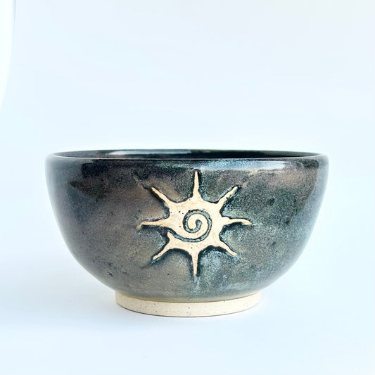 oil slick sun spiral bowl
