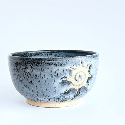 ( second ) black floe sun spiral bowl