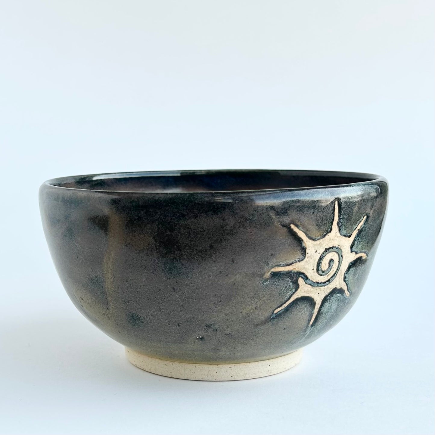 oil slick sun spiral bowl