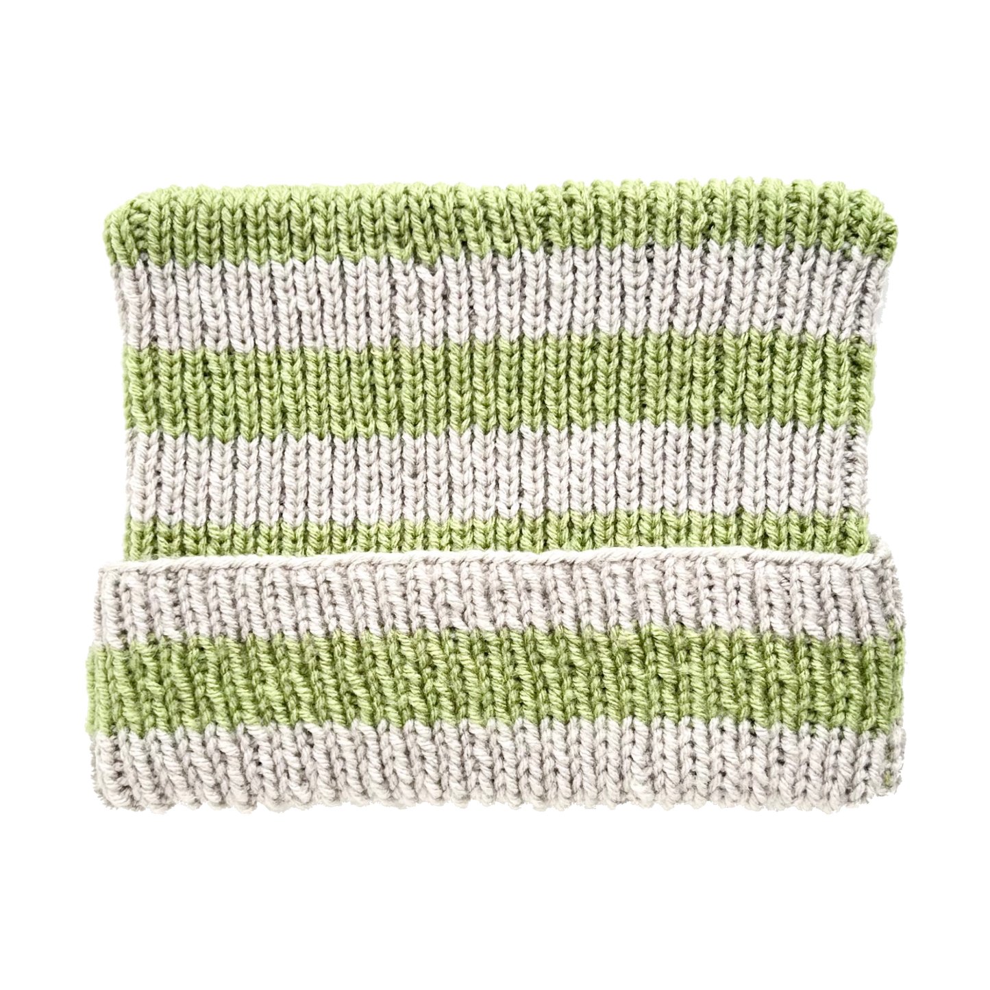 mossy cobble striped knit ear beanie