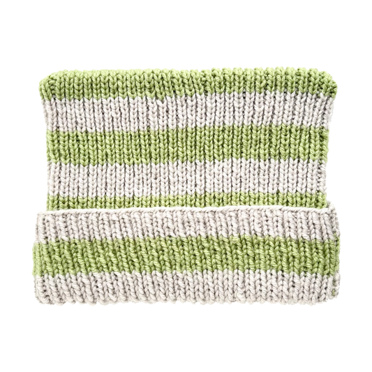 mossy cobble striped knit ear beanie