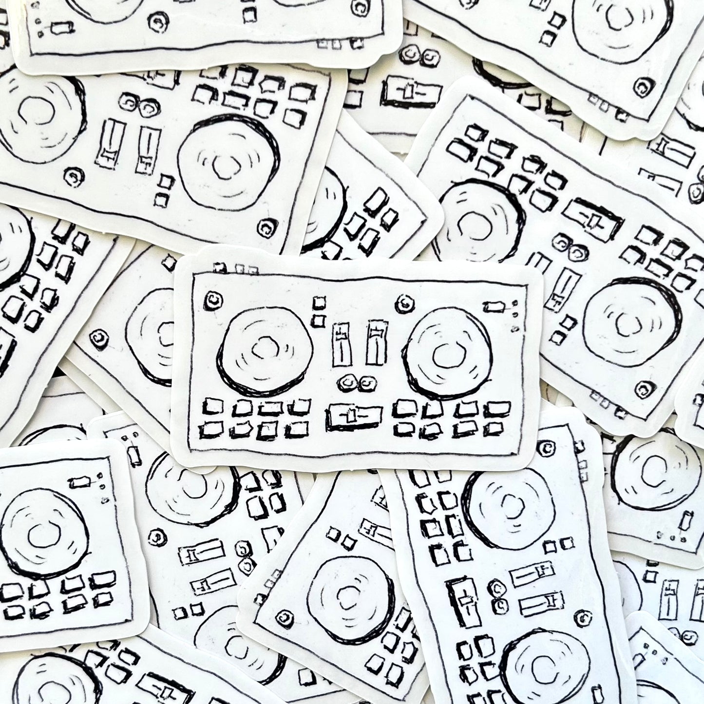 dj deck clear-back sticker