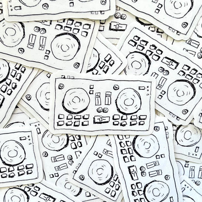 dj deck clear-back sticker