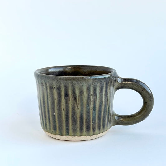 black + swamp green ridge mug