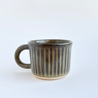 black + swamp green ridge mug