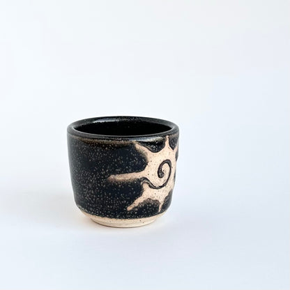 black sun spiral shot glass