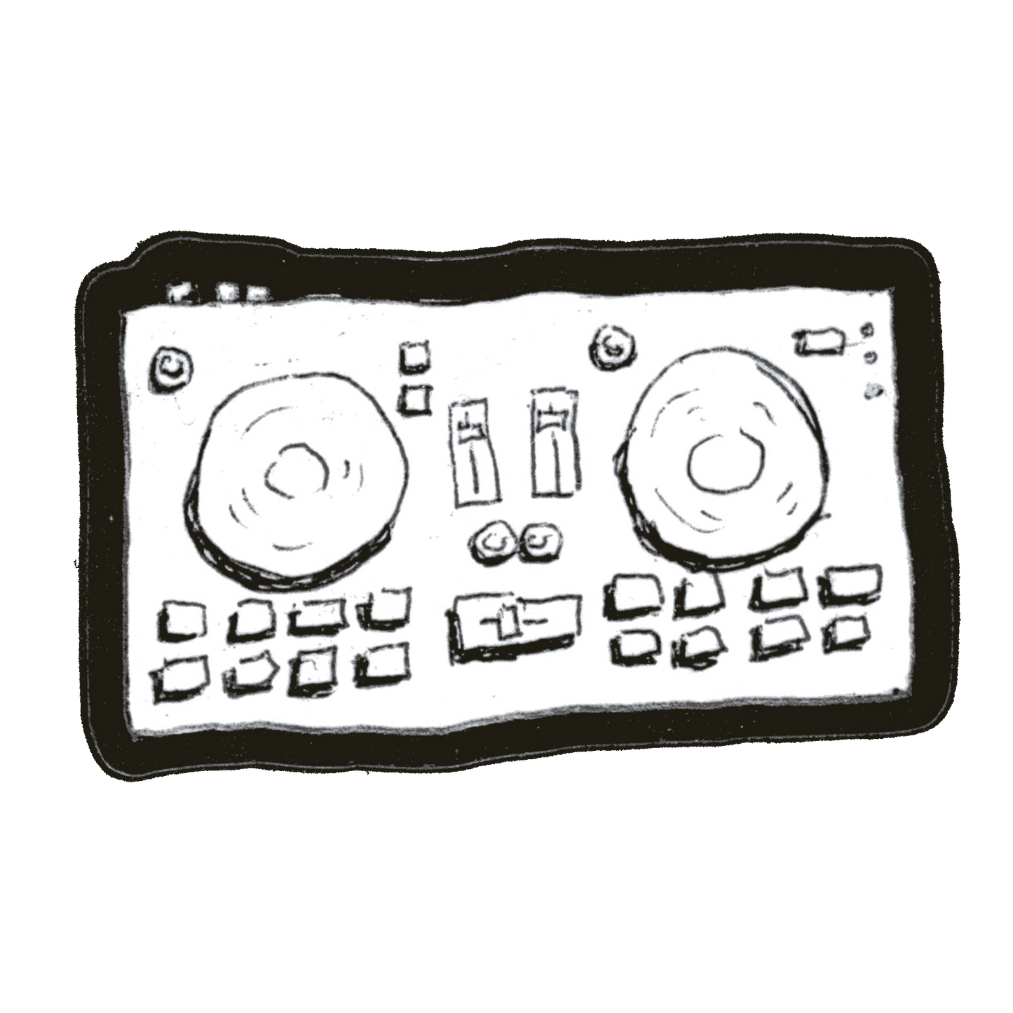 dj deck clear-back sticker