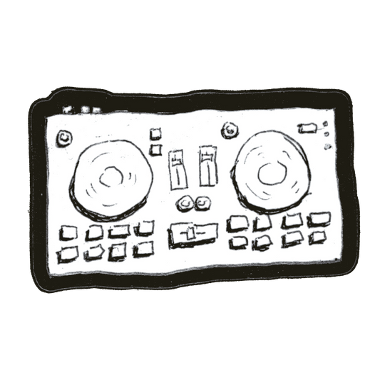 dj deck clear-back sticker